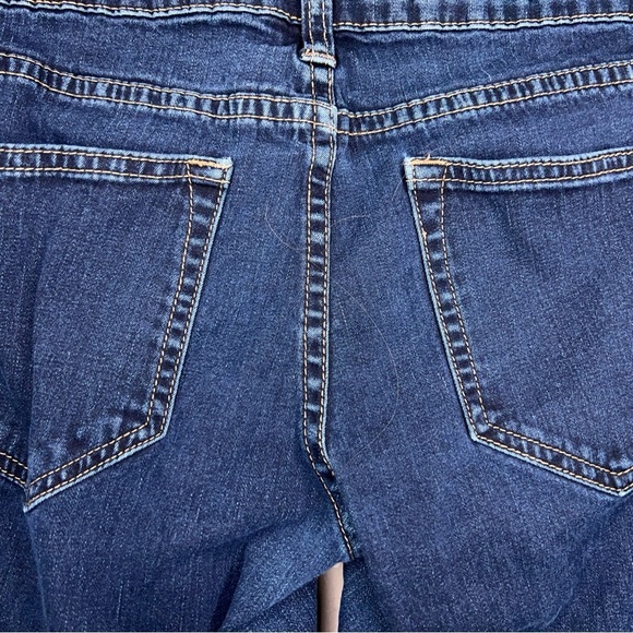 Size 25 Pilcro Jeans Low Rise Straight Dark Blue Denim Pants Stretch - Picture 9 of 13